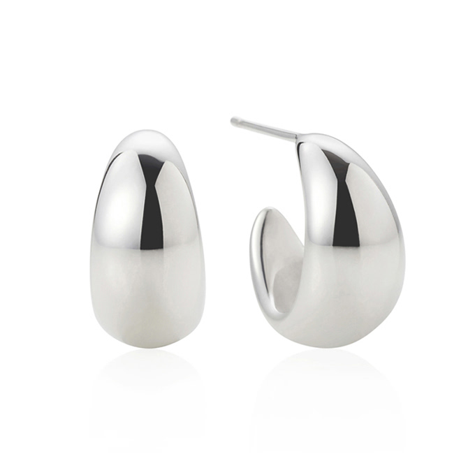 돔드롭 링 귀걸이 7.5mm hollow Silver_925