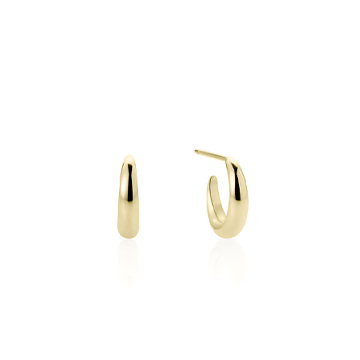 Drop dome huggies 3mm 14k gold