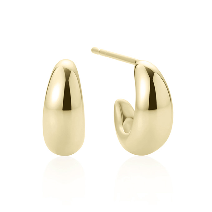 돔드롭 링 귀걸이 5mm hollow 14k
