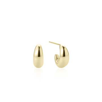 Drop dome huggies 5mm hollow 14k gold