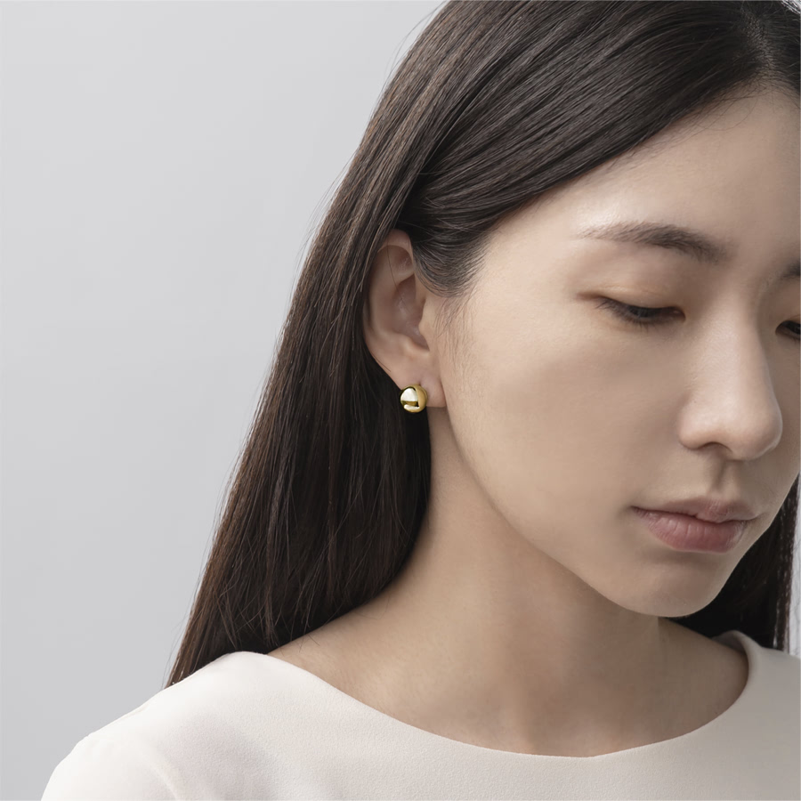 스노우볼 귀걸이 10mm 14k