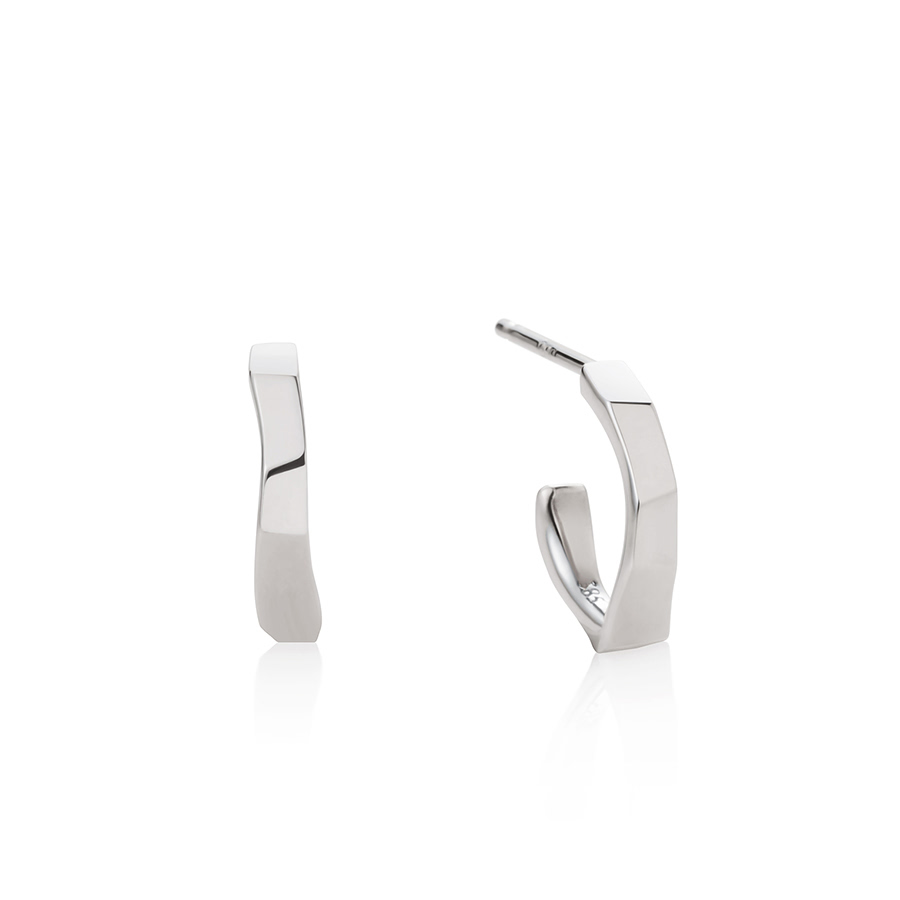 Twig hoop earrings 14k White gold