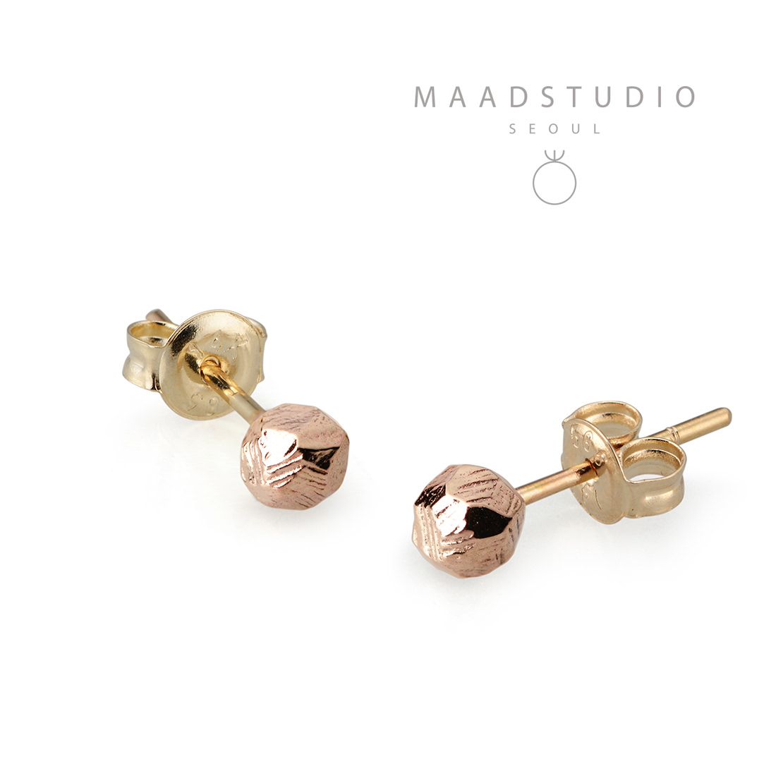 Grit stone earring 14k Red gold