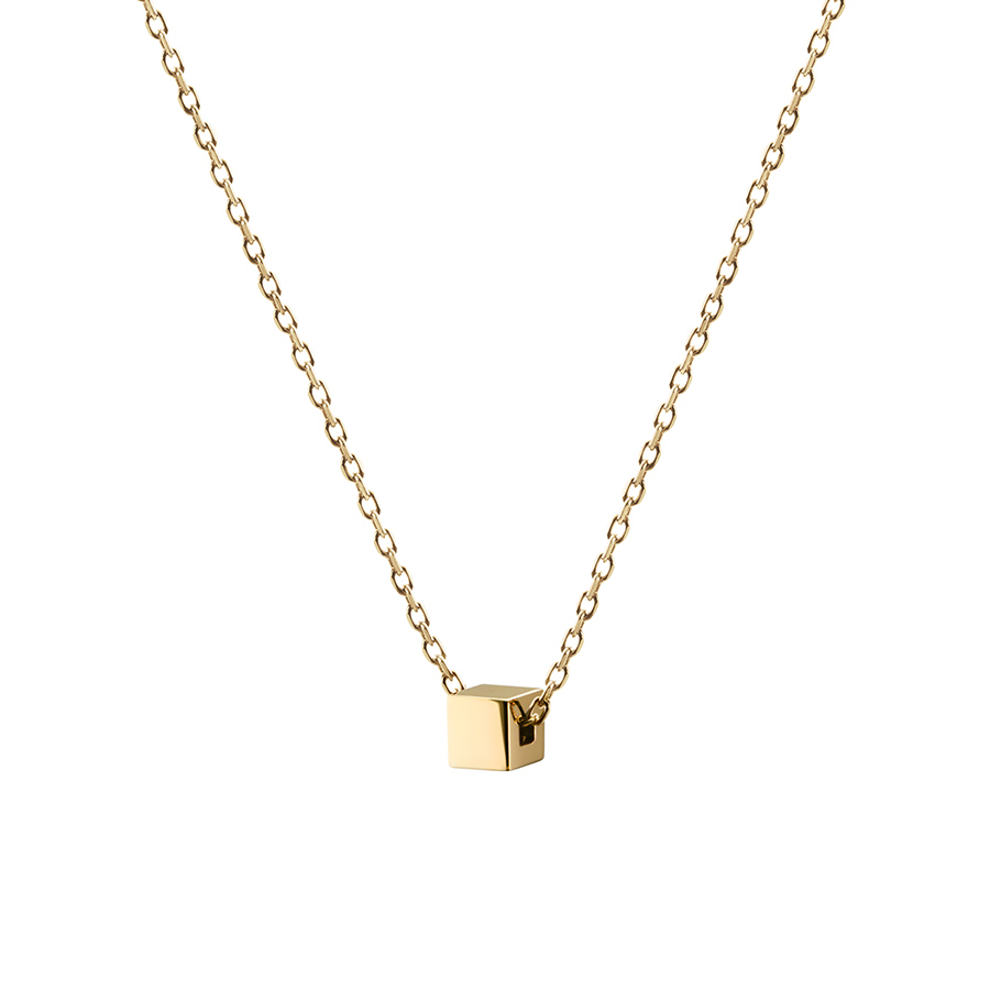 Cube pendant 14k gold