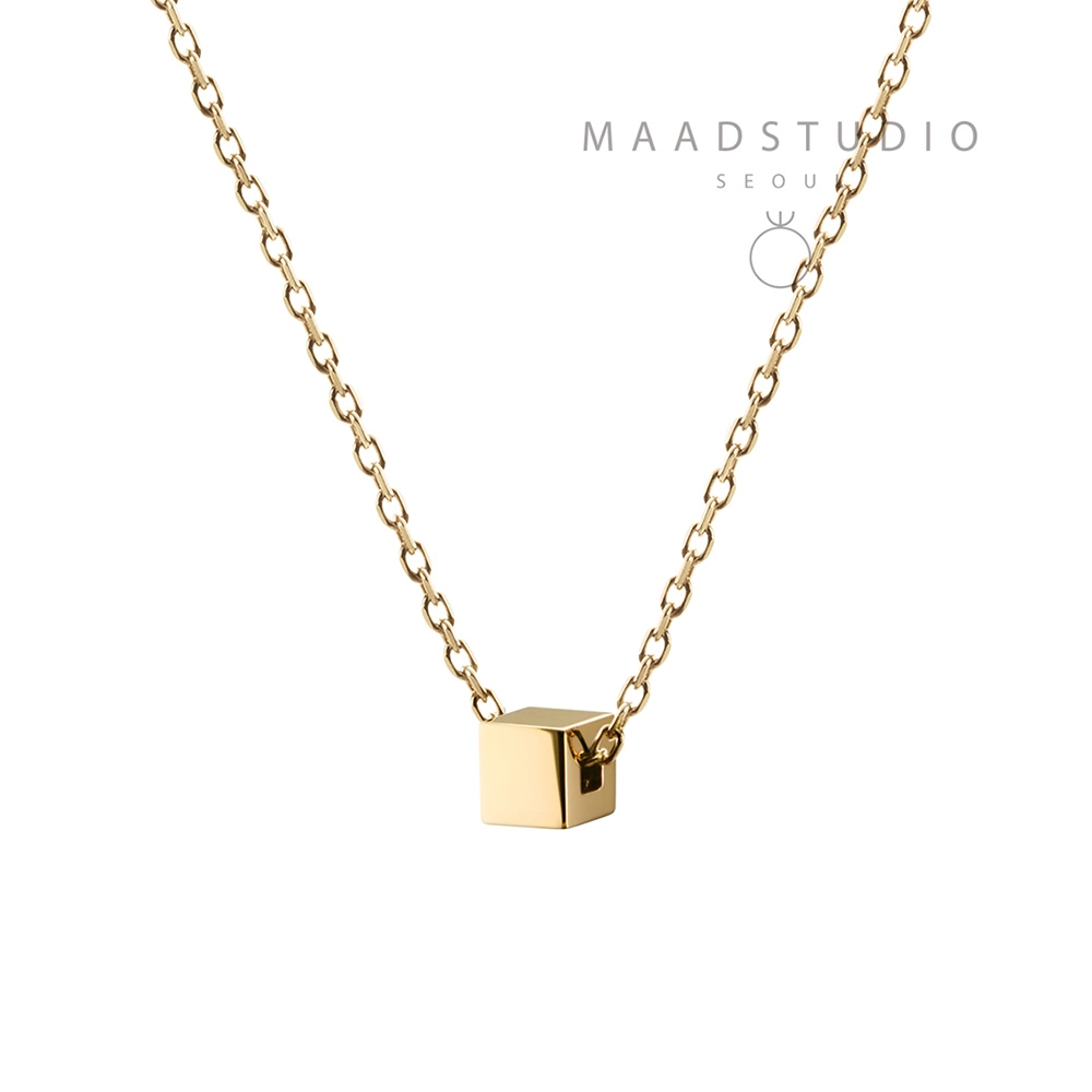 Cube pendant 14k gold