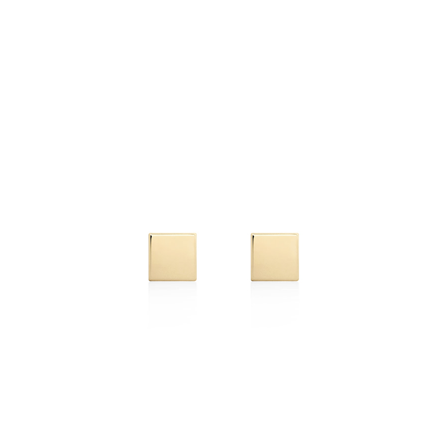 Cube earring 14k gold