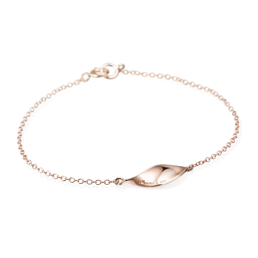 Willow leaf flit bracelet 14k Red gold