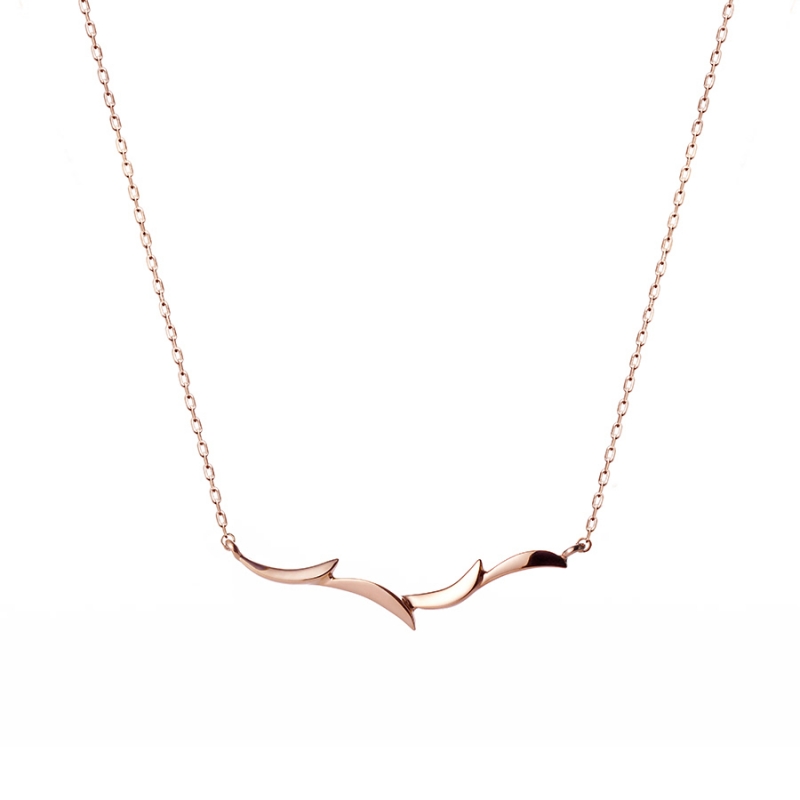 Orchid II necklace 14k Red gold