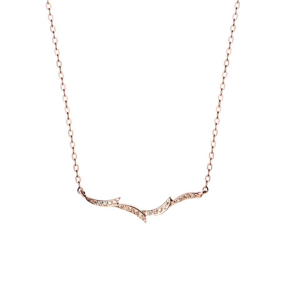 Orchid II necklace 14k Red gold CZ