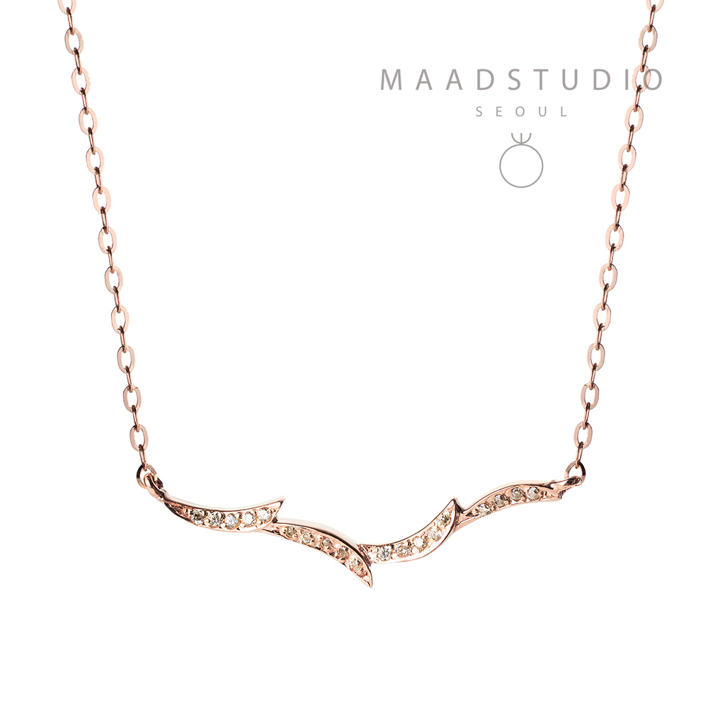 Orchid II necklace 14k Red gold CZ