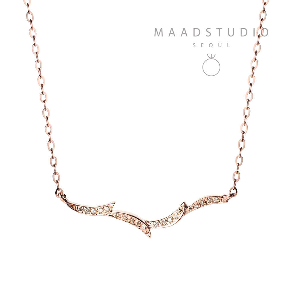 Orchid II necklace 14k Red gold CZ