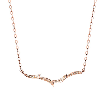 Orchid II necklace 14k Red gold CZ