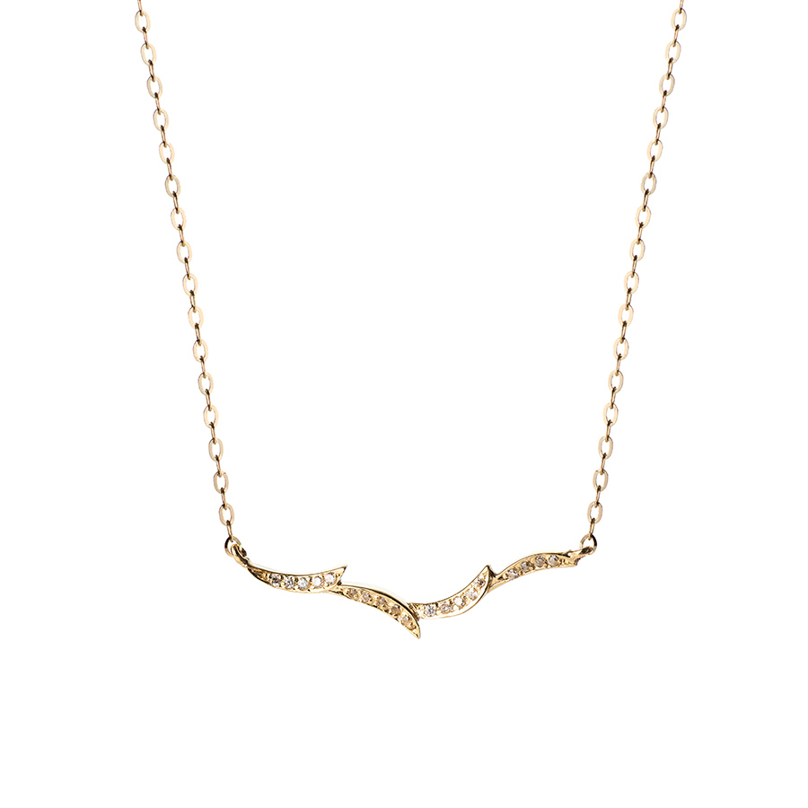 Orchid II necklace 14k gold CZ