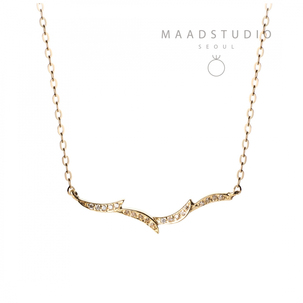 Orchid II necklace 14k gold CZ