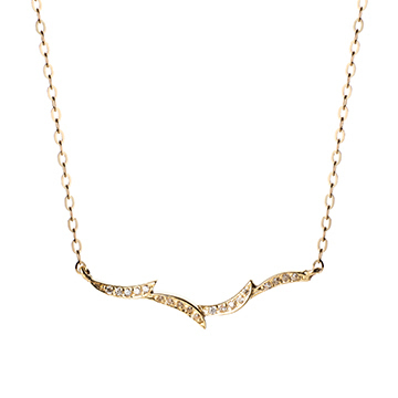 Orchid II necklace 14k gold CZ