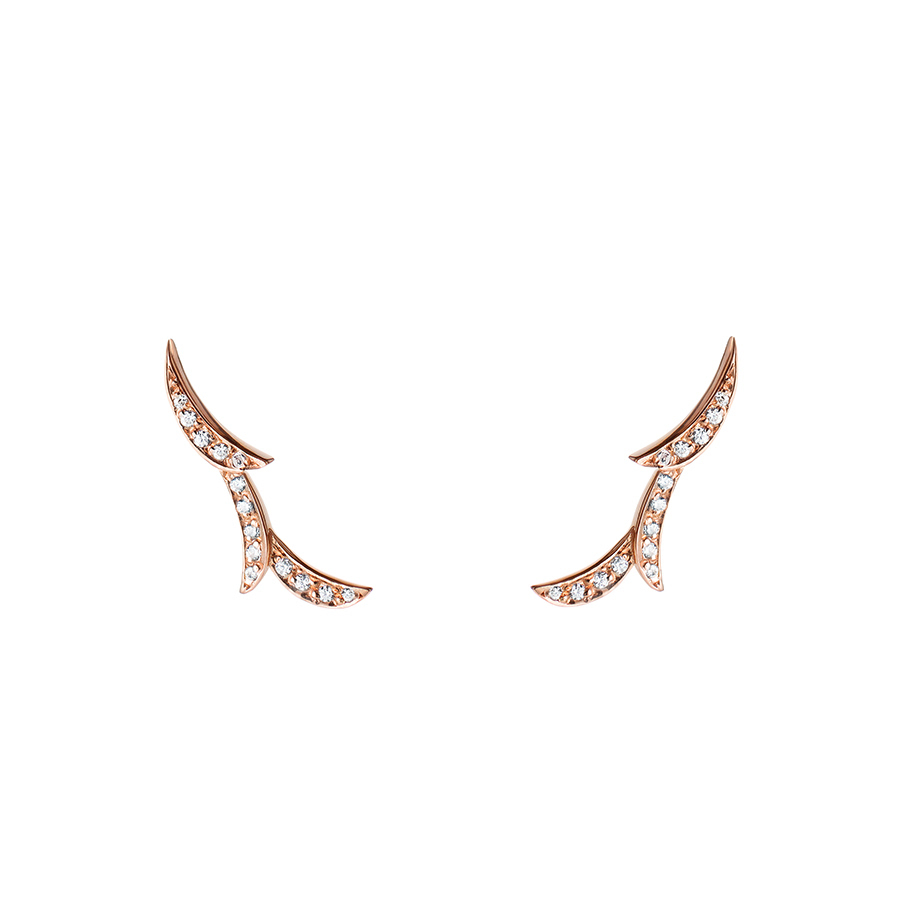 Orchid II earring 14k Red gold CZ