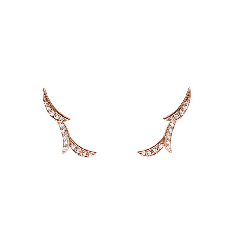 Orchid II earring 14k Red gold CZ