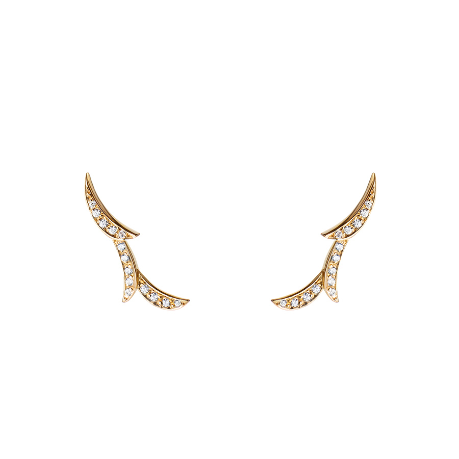 Orchid II earring 14k gold CZ