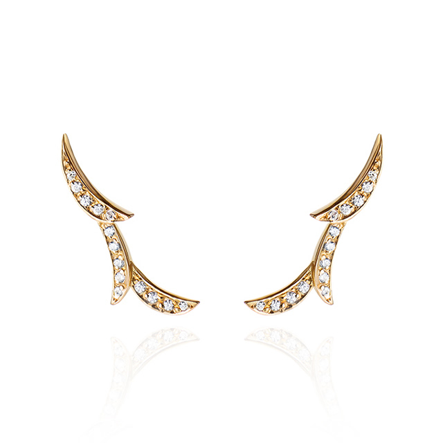 오키드II 귀걸이 (라인형) 14k CZ
