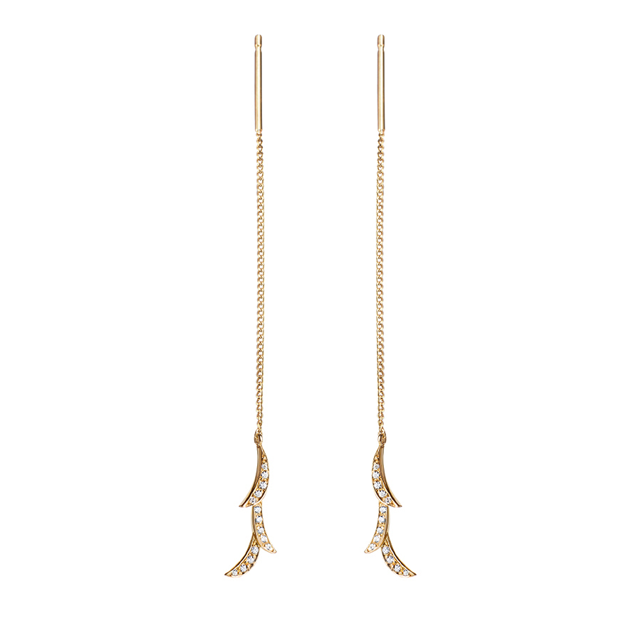 Orchid II chain earring 14k gold CZ