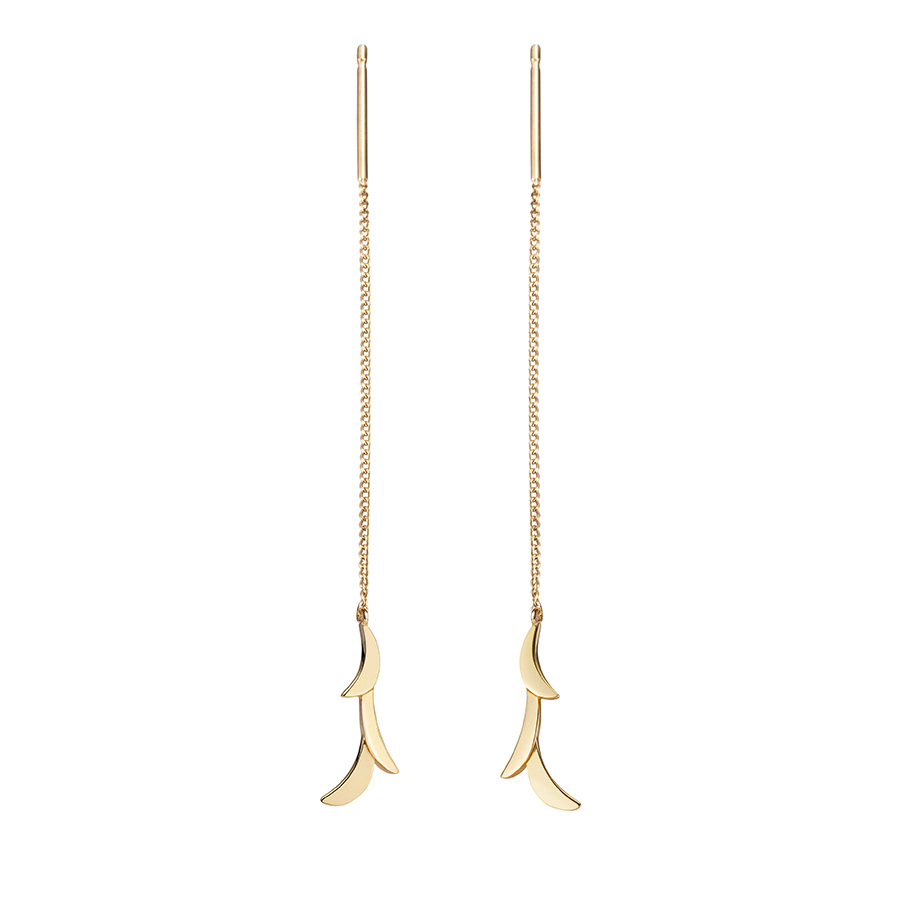 Orchid II chain earring 14k gold