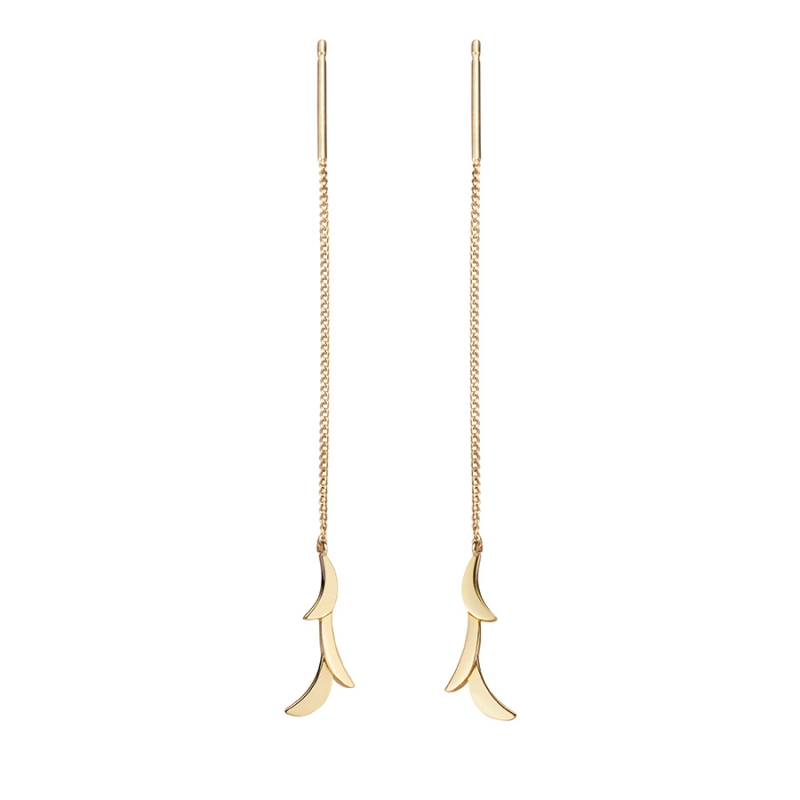 Orchid II chain earring 14k gold
