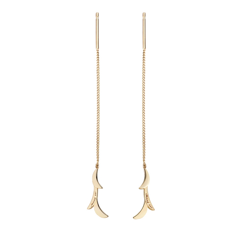 Orchid II chain earring 14k gold