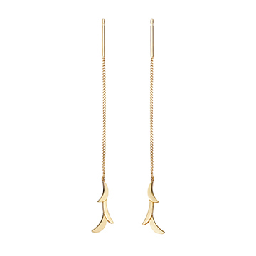 Orchid II chain earring 14k gold