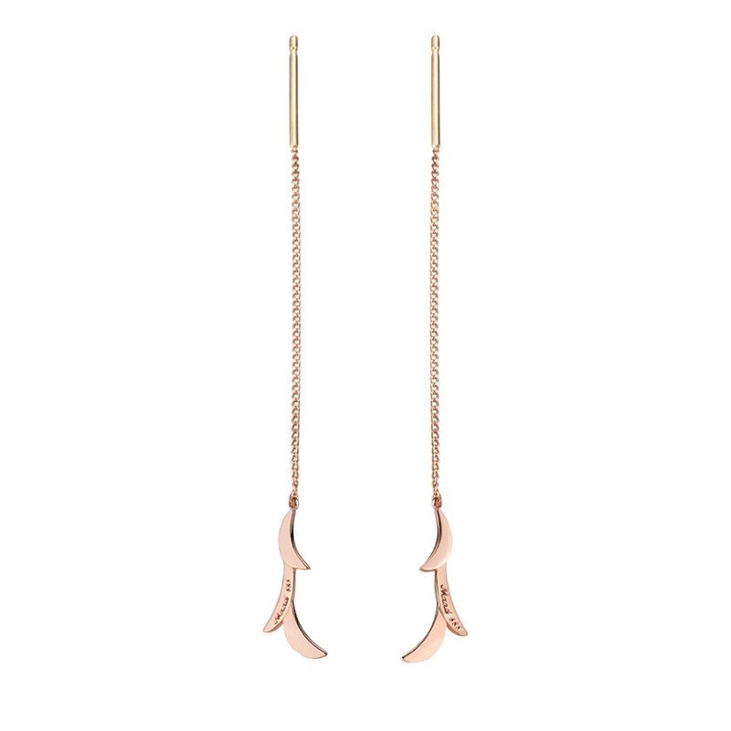 Orchid II chain earring 14k Red gold