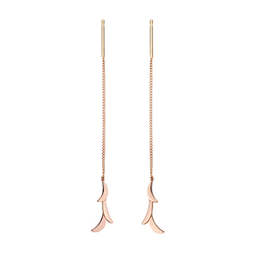 Orchid II chain earring 14k Red gold