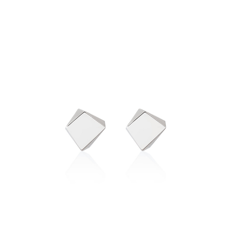 Crystalloid III Mass earring 14k White gold