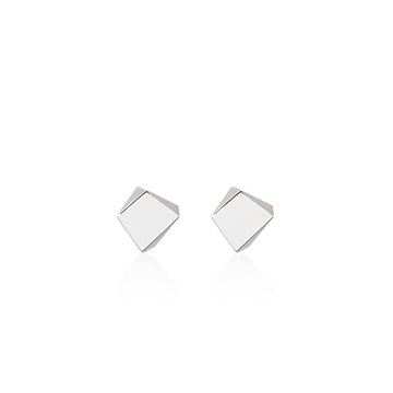 Crystalloid III Mass earring 14k White gold