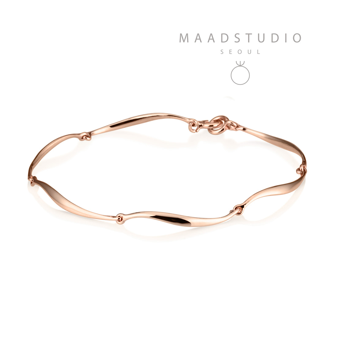 Willow leaf bracelet (S) 14k Red gold