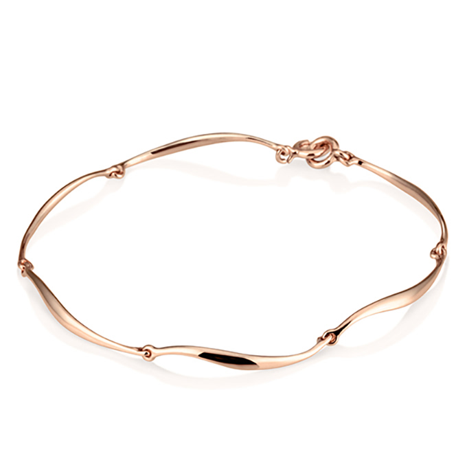 잎 팔찌 (소) 14k 레드골드