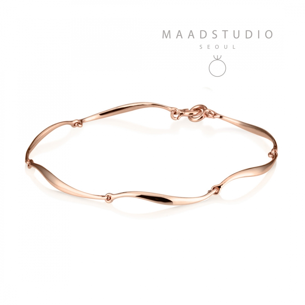 Willow leaf bracelet (S) 14k Red gold