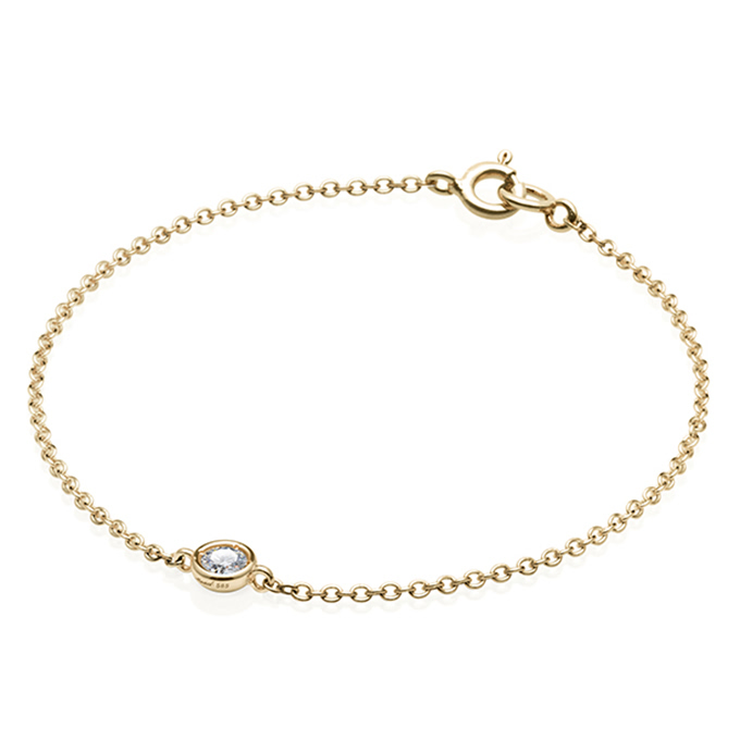 헤미스피어 팔찌 14k 0.14ct