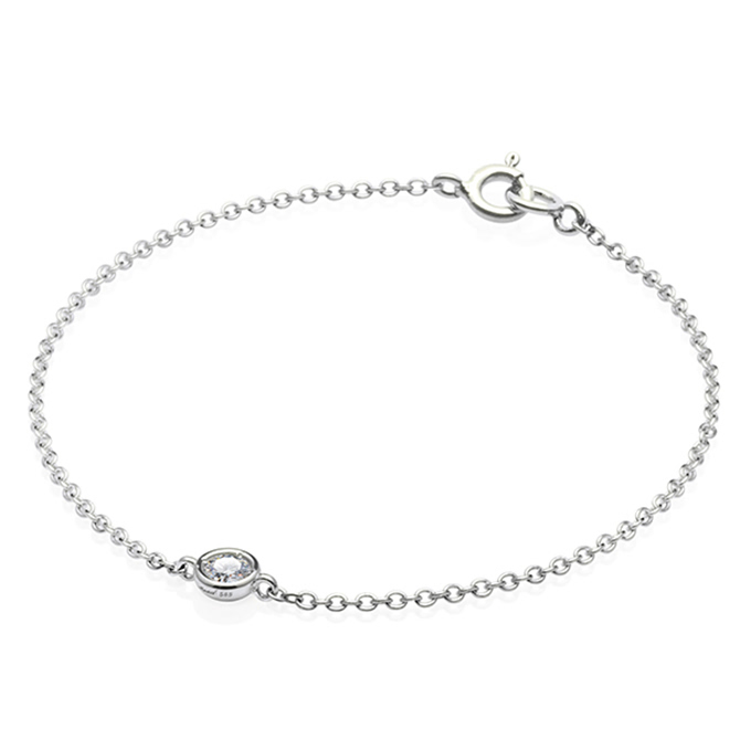 헤미스피어 팔찌 14k 화이트골드 0.14ct