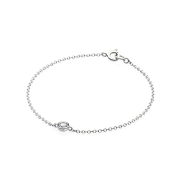 Hemisphere bracelet 14k White gold CZ 0.14ct