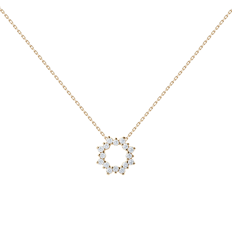 Wreath pendant gold 14k gold CZ