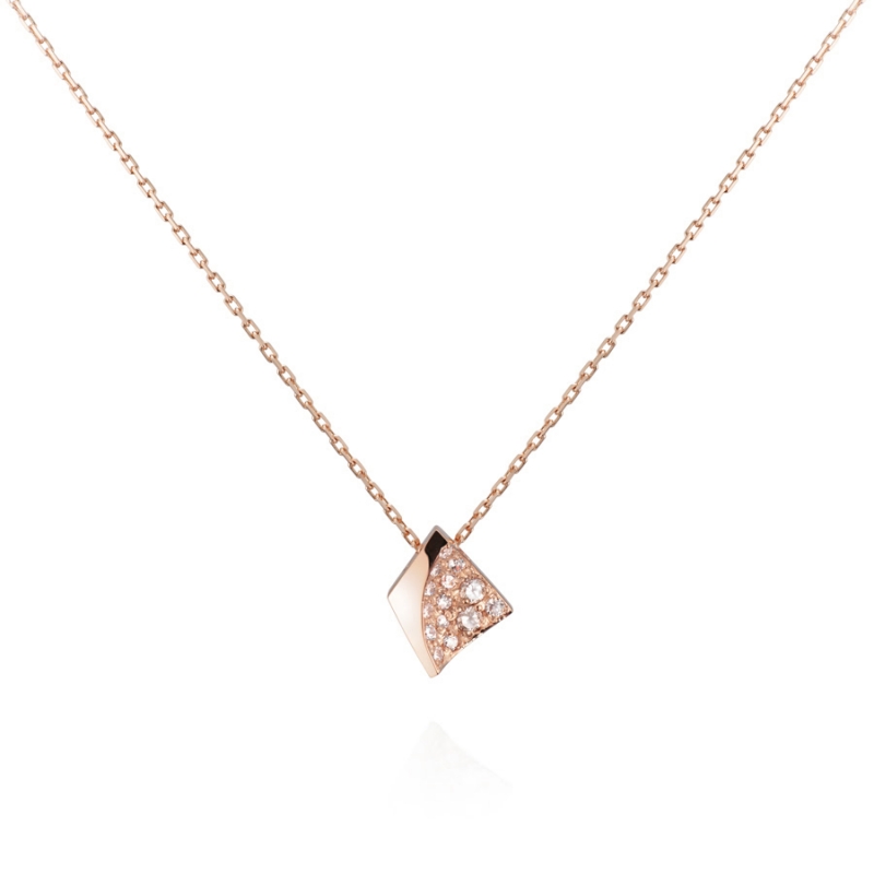 Crystalloid pendant (S) 14k Red gold CZ