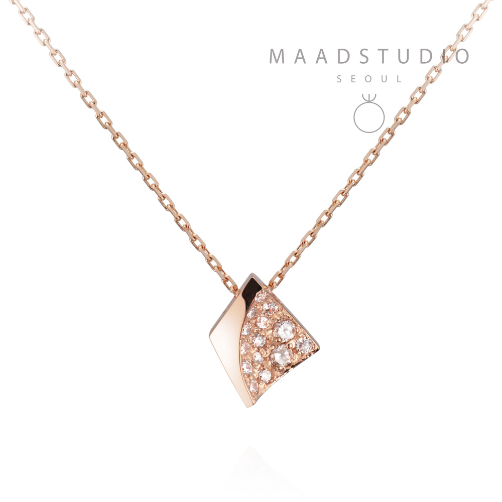 Crystalloid pendant (S) 14k Red gold CZ