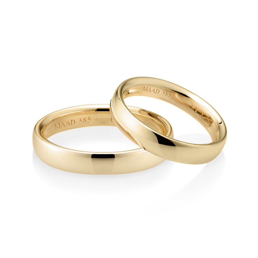 MR-X Flat oval band Set 3.6mm+3.6mm 14k gold