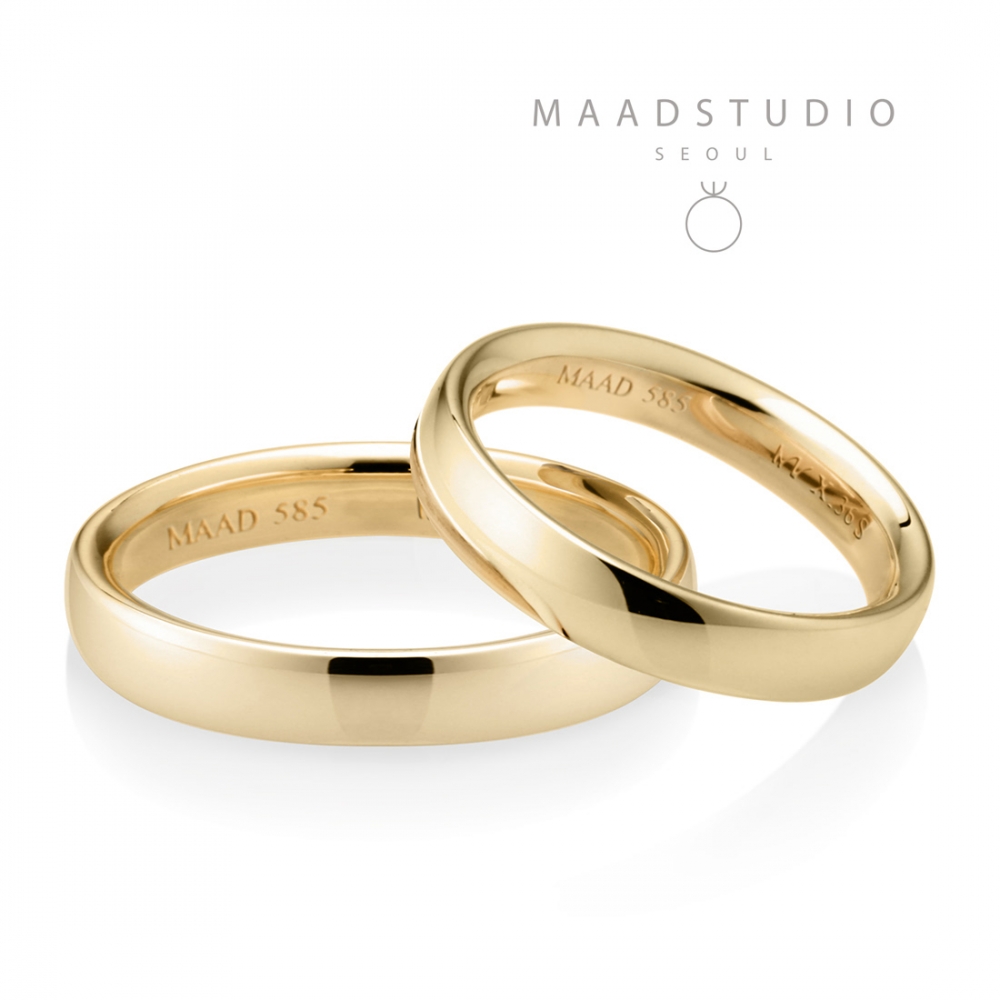 MR-X Flat oval band Set 3.6mm+3.6mm 14k gold