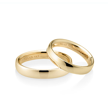 MR-X Flat oval band Set 3.6mm+3.6mm 14k gold