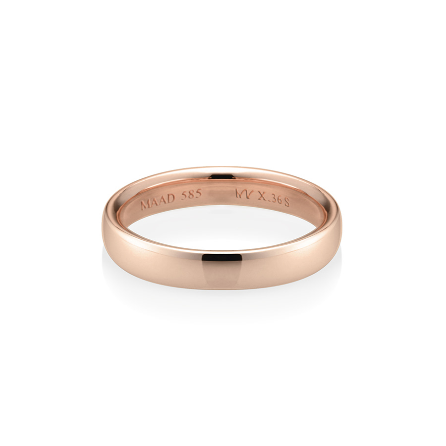 MR-X Flat oval band 3.6mm 14k Red gold