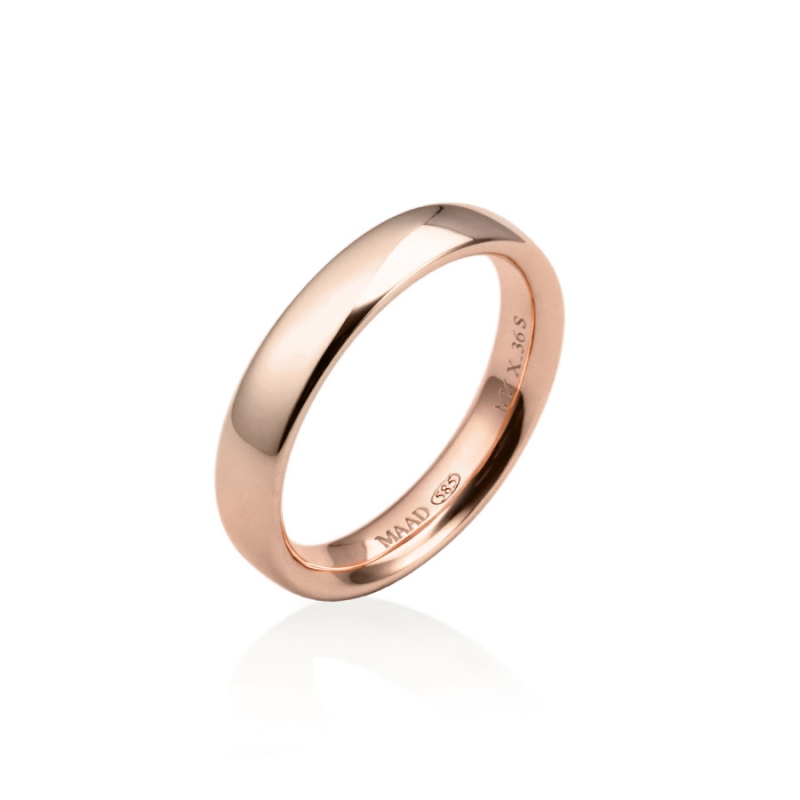 MR-X Flat oval band 3.6mm 14k Red gold