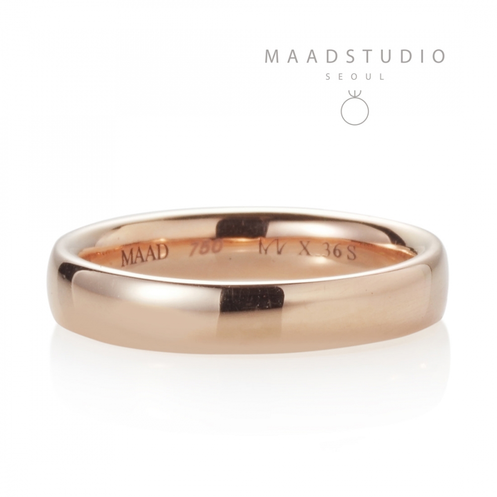 MR-X Flat oval band 3.6mm 14k Red gold