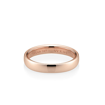 MR-X Flat oval band 3.6mm 14k Red gold