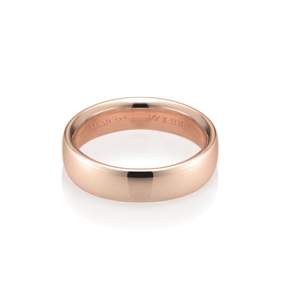 MR-X Flat oval band 5.3mm 14k Red gold