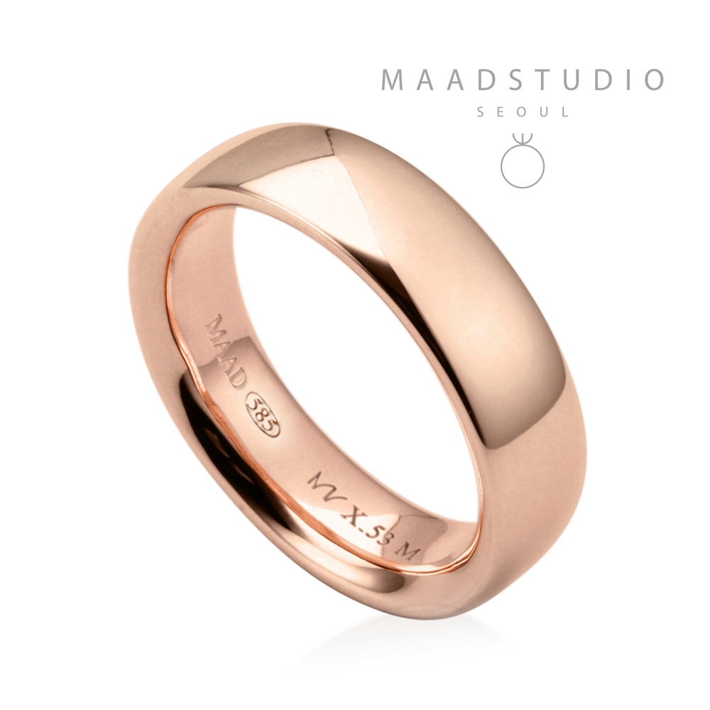 MR-X Flat oval band 5.3mm 14k Red gold